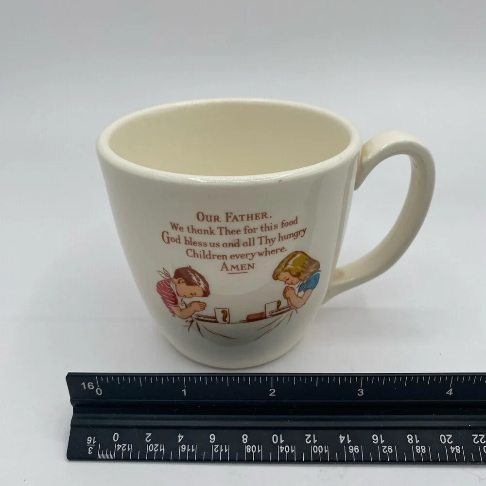 C.S. Applegath Children's Prayer Mug Ashtabula Ohio Mid-Century 1950s Vintage